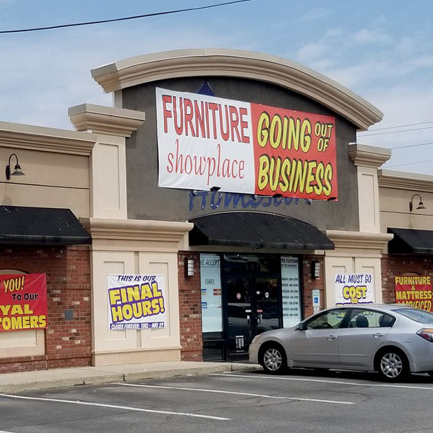 Vinyl Banners on storefront