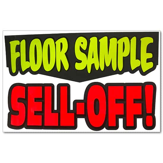 Ceiling Dangler - Floor Sample Sell-Off - Fluorescent Letters - Card Stock - 35 Inches x 23 Inches