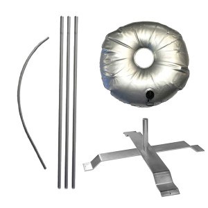 Bundled 4 pole kit with donut and cross base