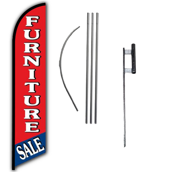 Furniture Sale Red and White Pole Kit