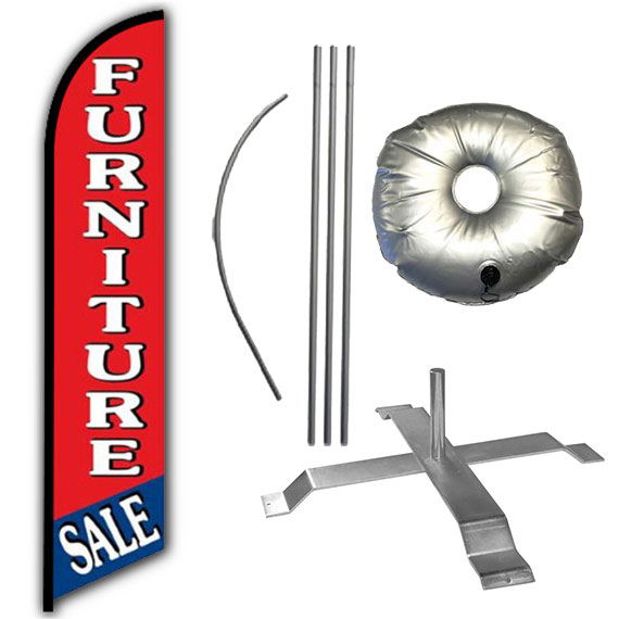 Furniture Sale Red and White Flag Bundle with square stand