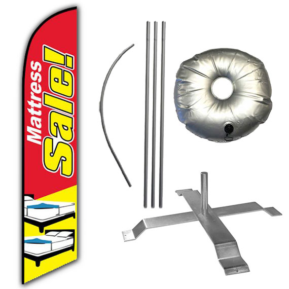Mattress Sale Feathered Flag Bundel with Pole Kit and Square Stand