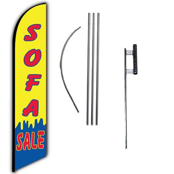 Sofa Sale Feather Flag with Pole kit and Spike bundle