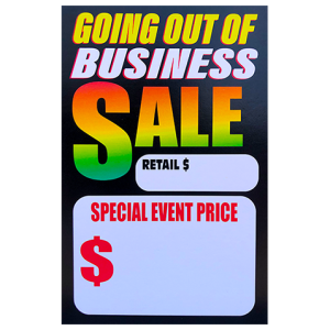 In Stock Tags Going out of Business