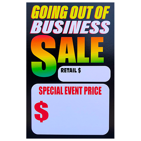 In Stock Tags Going out of Business