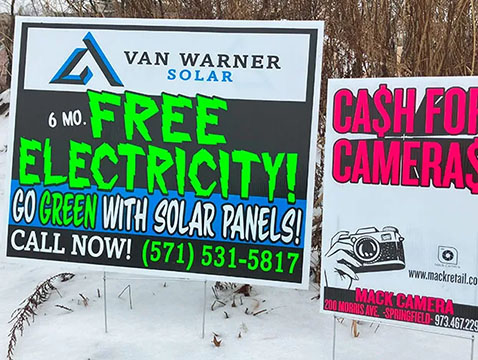 Promotional Yard Sign 6 Month Free Electricity