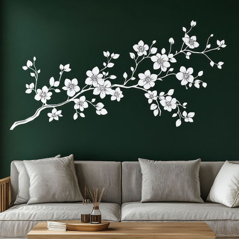 Wall Decal Tree on Green Wall