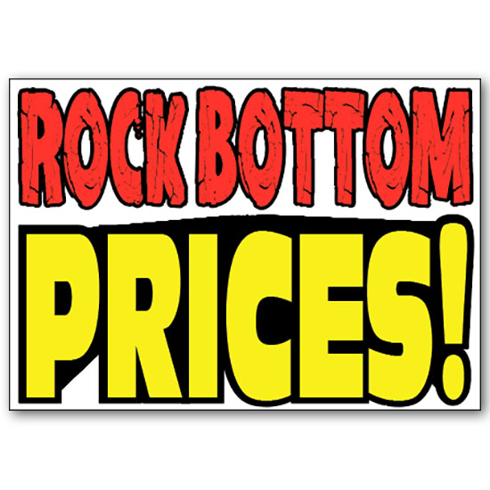 Wall Sign - Rock Bottom Prices - 28 by 20